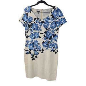TALBOTS Short Sleeve Floral Dress Womens Size 10 Easter Spring